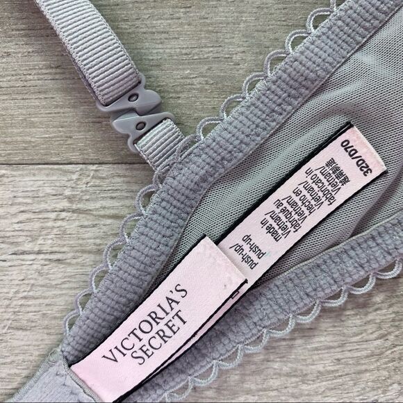Victoria’s Secret Dream Angels Push Up Bra Lace Polka Dot Convertible Gray 32D - Picture 12 of 13